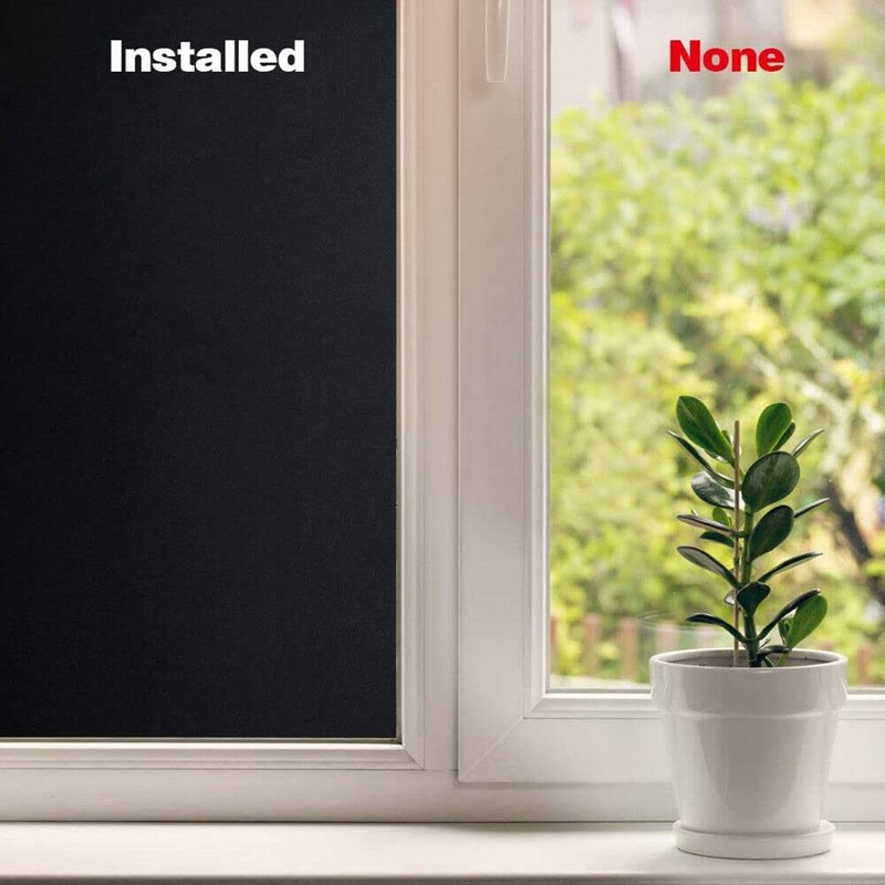 Blackout Static Cling Window Glass Film Privacy Protection to Block