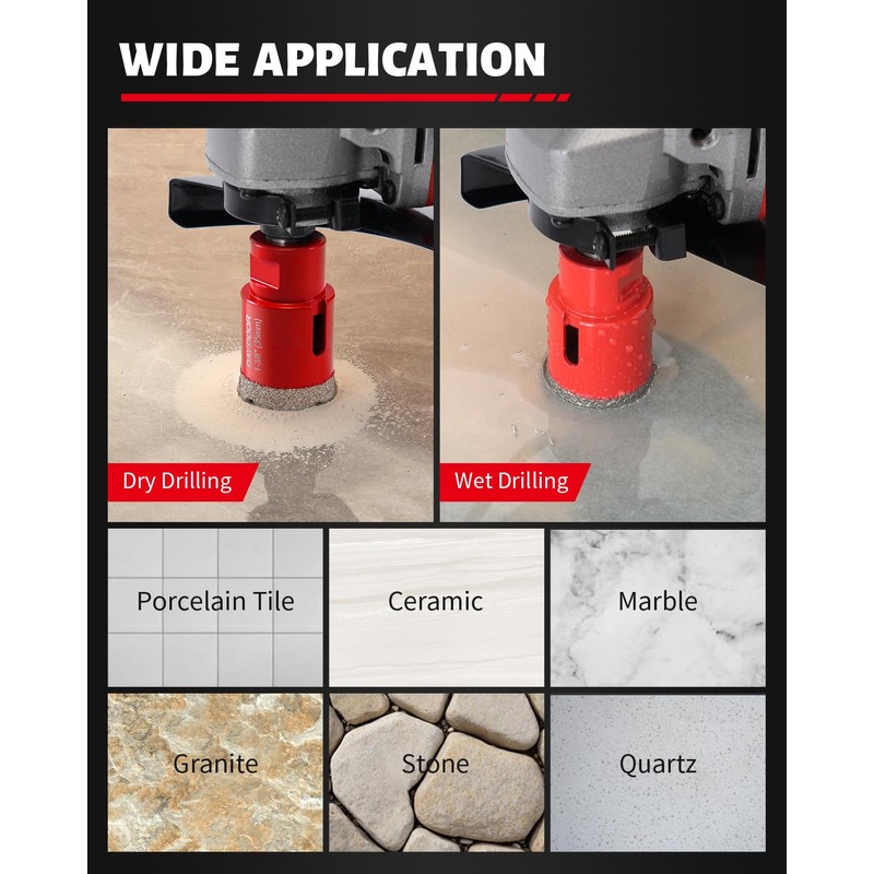 DAYDOOR Diamond Hole Saw Kit, 8-Piece Tile Hole Saw Kit