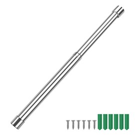 31-51 cm Clothes Rail Made of Stainless Steel, GEBAUM Retractable Wall Coat Rack, Silver Clothes Rack, Towel Rail, Coat Hook with Screws for Cupboard, Wardrobe