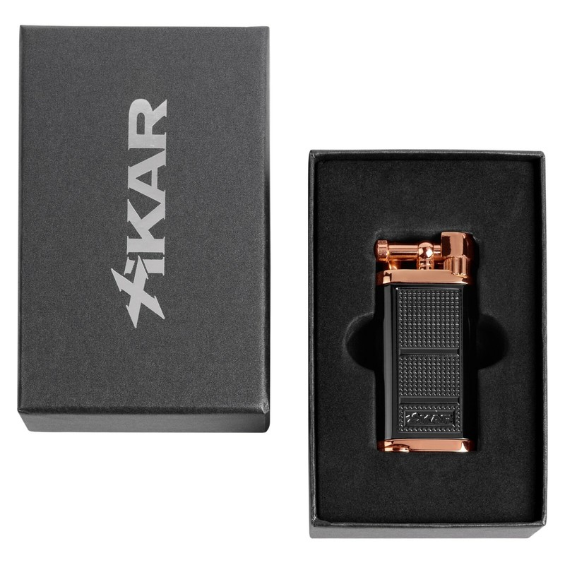 Xikar Pipeline Pipe Lighter Black Rose Gold 595BKRS Classic Styling