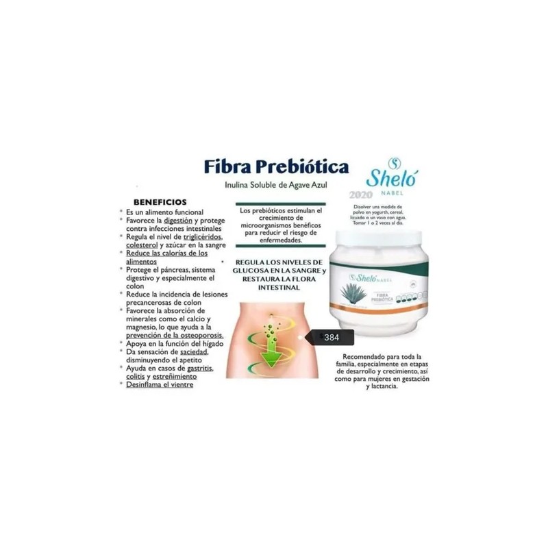 Fibra Prebiótica Sin Sabor Para Digestión Shelo Nabel S410.