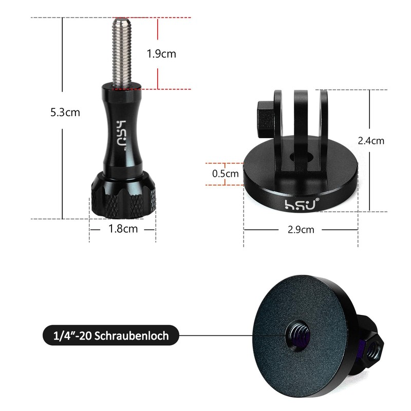 HSU Aluminium Tripod Mount Adapter with Screw for GoPro Session,