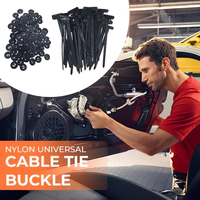 100 PCS Nylon Cable Tie Buckle, Cable Ties, Cable Tie