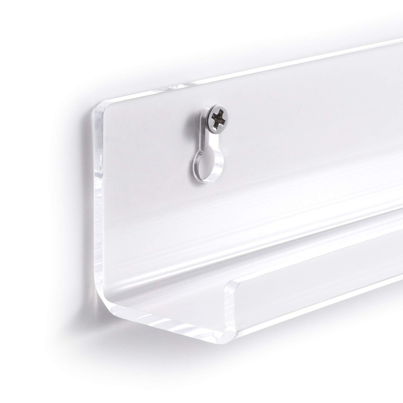 NIUBEE Clear Record Rack, Acrylic Wall Mount Record Shelf, Set