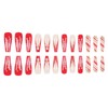 CECOBAG 24 Pcs Red Rectangular Press-On Nails with Snowflake Deer
