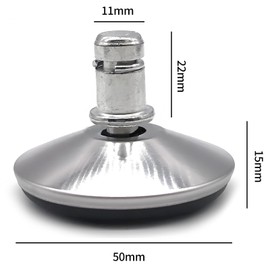 5 x Office Chair Gliders, Stainless Steel Office Chair Gliders, Floor Gliders for Desk Chair, 11 mm x 22 mm, Swivel Chair Feet, Parquet Tiles for Office Chairs, Desks, Sofa Chair