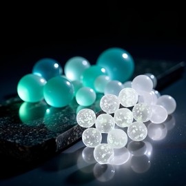 10Pcs Glass Marbles Glow in The Dark Multi-Color Luminous Marbles Marble Games and DIY Home Decoration Marble Runs Learning and Education (0.47 inch) (Transparent)