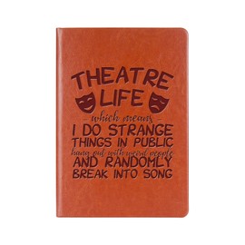 WHLBHG Theatre Life Leather Journal Notebook Theater Life Gifts Comedy Tragedy Mask Theatre Drama Bag Drama Actor Actress Gifts (Theatre Life)