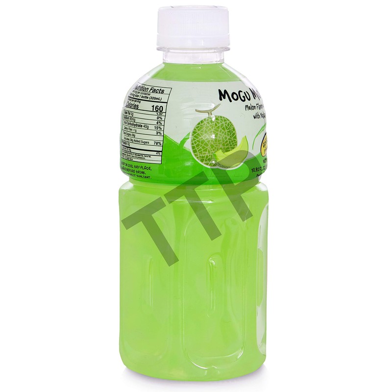 Mogu Mogu Juice with Nata De Coco, Melon Flavored, 6