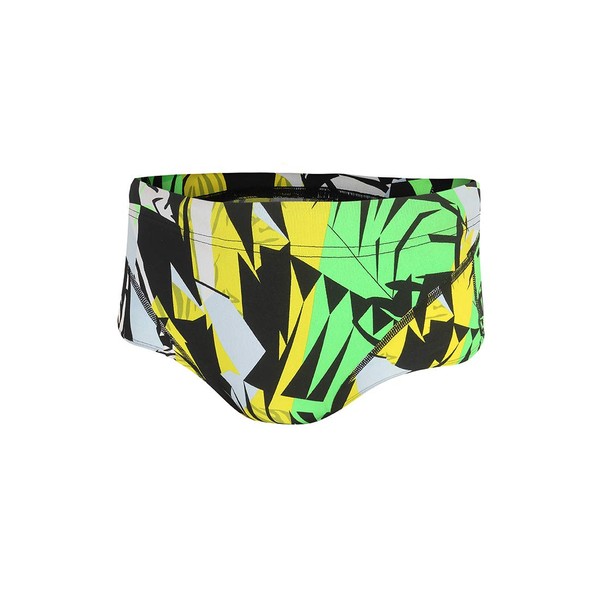 ZONE3 Boys High Jazz 2.0 Swim Brief Shorts, Black/Yellow/Green/White, 10