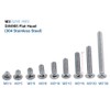 M3 Flat Head Countersunk Screw Fixing Full Thread Stainless Steel