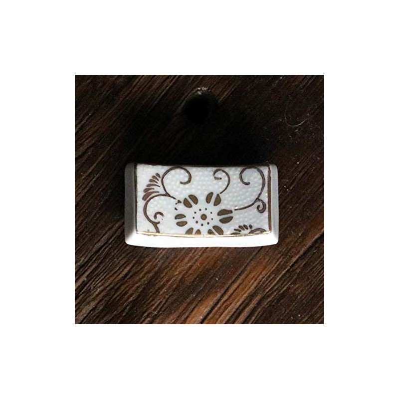 Kyuyaki Chopsticks Rest White Grain Long Square