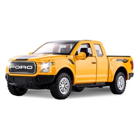 SASBSC F150 Pickup Truck Toys for Boys Age 3-8 Raptor Toy Trucks for Boy Ages 4-7 Diecast Metal Model Truck with Light and Sound Pull Back Toy Cars Gifts for 3+ Year Old Kids (Yellow)