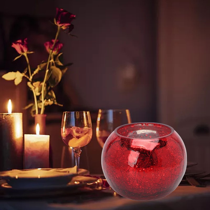 Round Glass Candle Holder Glass Tealight Votive Holder for Wedding