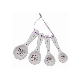 Purple Lavender Fine China Set of 4 Measuring Spoons