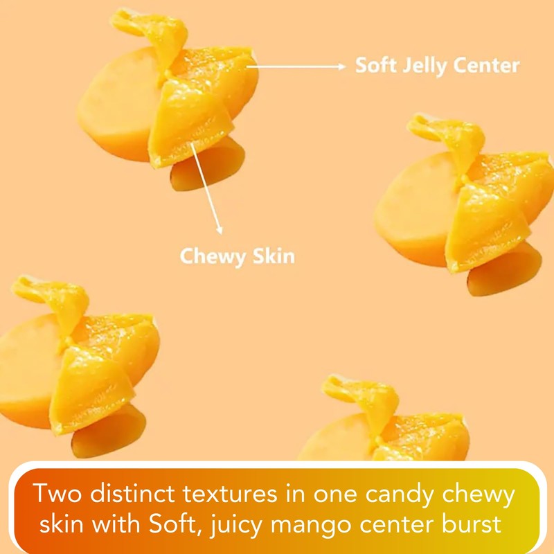 MetaVita 5oz- Big Mango Gummy Candy – Individually Wrapped Peelable