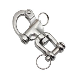 EEYAD 2 3/4 Inch 316 Stainless Steel Jaw Swivel Snap Shackle - Pack of 2 - Working Load Limit 1,000 lbs