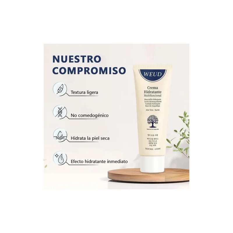 6 En 1 Crema Facial Corporal, Weud Aloe Karité Multiuso