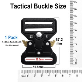 ManTangSun 1-1/2 Inch Tactical Buckle Replacement, Metal Heavy Duty Tactical Belt Buckles for Webbing Nylon Strap, Dog Collar, Harness Military Buckle Backpack Clip Hardware, Black