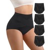 YDQ Womens High Waisted Cotton Underwear 4 Pack Tummy Control