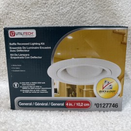 Globe Utilitech 4" Baffle Recessed Lighting Kit 0127746 LED Ceiling Light Fixture