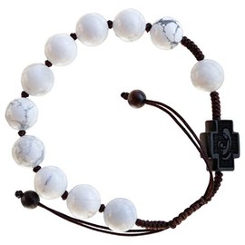 Sine Cera Howlite & Jujube Wood Adjustable 10mm Rosary Bracelet