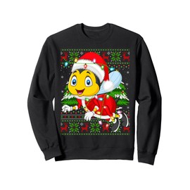 Bees Christmas Lights Santa Costume Ugly Xmas Sweaters Sweatshirt
