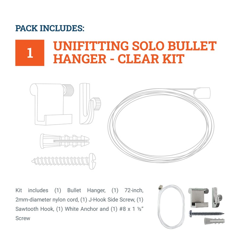Bullet Hanger with Nylon Cable and Gallery Hooks - Supports