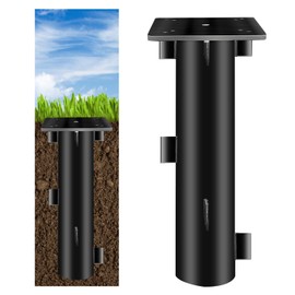 SLIIMU In-Ground Umbrella Base Stand, Universal In Ground Anchor for Offset Cantilever Patio Umbrella, Hanging Parasol Holder, Black