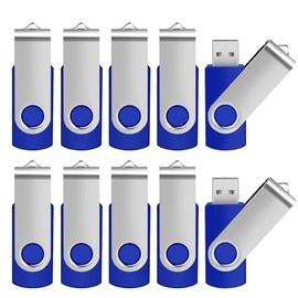 Generic - Unidad flash de 4 GB, paquete de 10 unidades flash USB 4G USB 2.0, unidad de pulgar (10 unidades, azul, 4 GB)