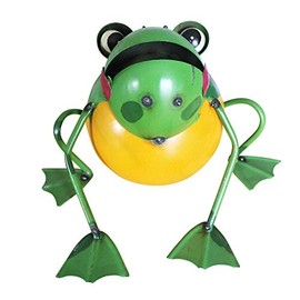La Hacienda 55381 Garden Frankie The Frog Metal Ornament Coloured Animal