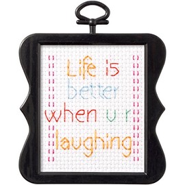 Beginner Minis Life Is Better Counted Cross Stitch Kit-3"X3" 14 Count
