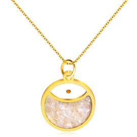 Vera Glam | round mustard seed pendant necklace | gold plated stainless steel chain | elegant religious jewelry | perfect for daily wear | Y4195