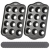 Tobeelec 2 Pack Mini Cheesecake Pans Removable Bottom 12 Cavity