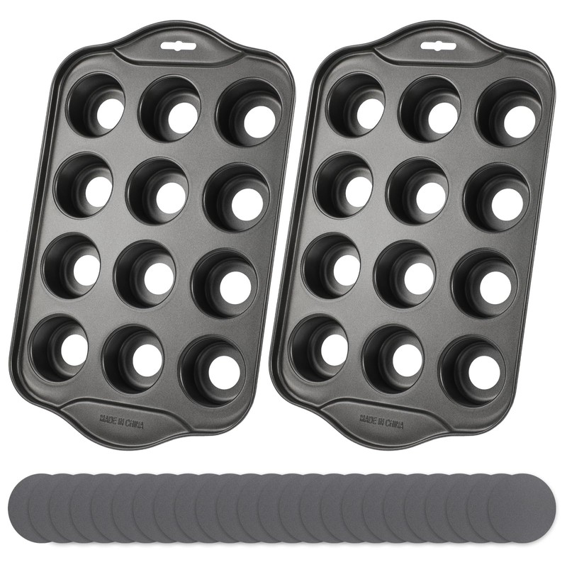 Tobeelec 2 Pack Mini Cheesecake Pans Removable Bottom 12 Cavity