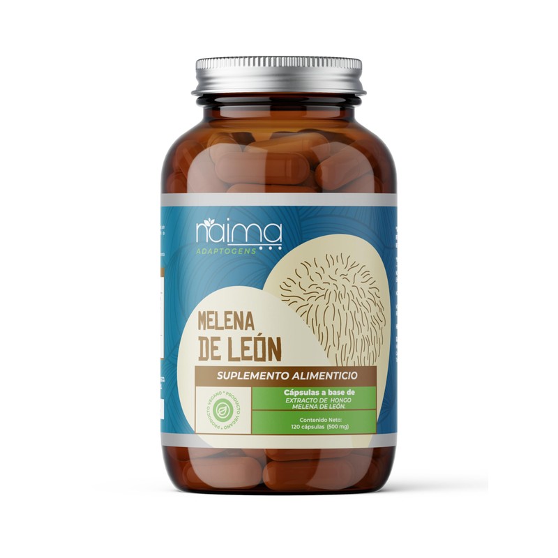NAIMA Hongo Melena de León Orgánico, 120 Cápsulas | Cápsulas