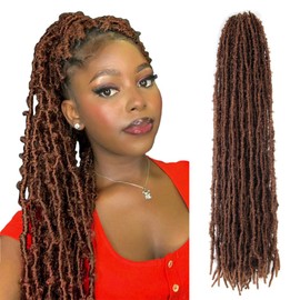 BOHOBABE 18 Inch Light Weight Butterfly Locs Crochet Hair 8 Packs Long Distressed Butterfly Faux Locs Crochet Hair, 30#