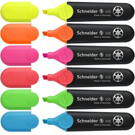 Schneider Schneider Job 150 Textmarker (aus recyceltem Kunststoff, ausgezeichnet mit Der blaue Engel) 6er Etui sortiert