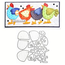 Chicken Metal Die Cuts,Cute Animal Chicken Frame Wedding Cutting Dies Cut Stencils for DIY Photo Decorative Embossing Paper Dies for Scrapbooking Card Making