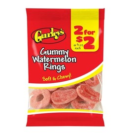Gurley's Watermelon Gummi Rings, Sweet Summer-Flavored Candy (Pack of 12)