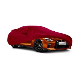 55TECH Indoor car Cover for Nissan GTR, Long Term Storage Garage 100% Custom Made with Side Mirror Pockets (Nissan GTR - Indoor- Red)
