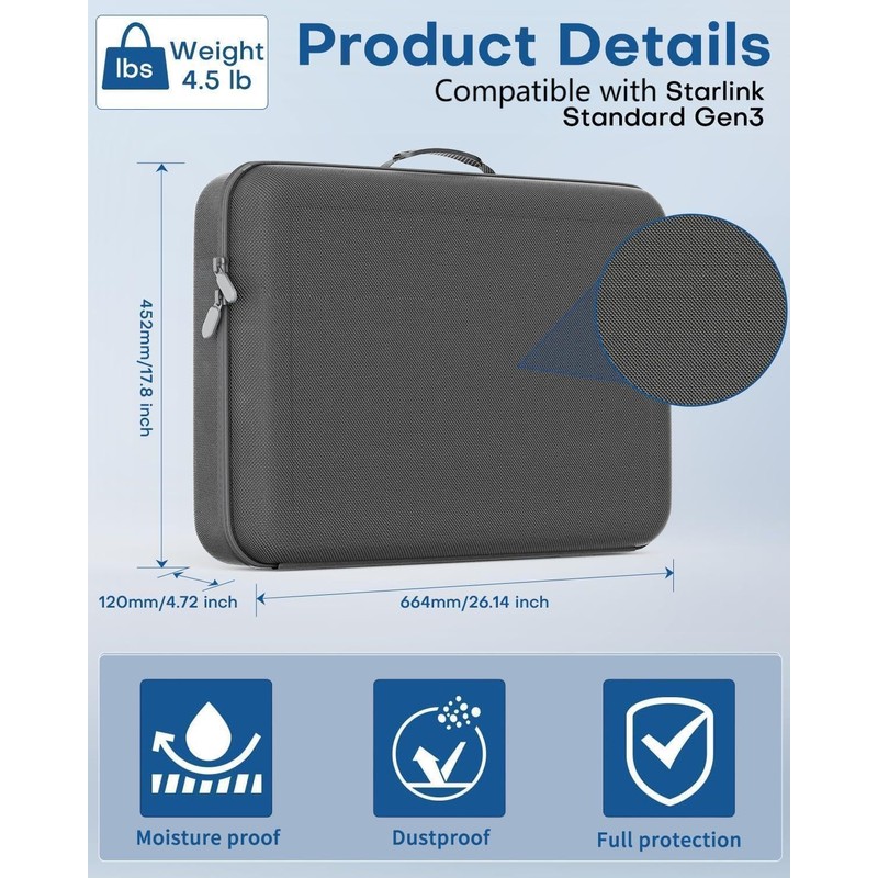 LuxiSync Outdoor Carrying Case for Starlink Gen 3 - Perfect