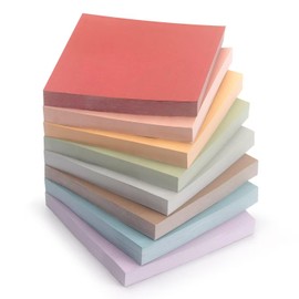 Sticky Notes 8 Vintage Colors 3x3in, Self-Stick Notes Pads with Easy to Post for School, Home, Office, 8 Pads/Pack, 80 Sheets/Pad