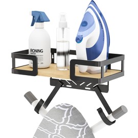 Paroto Ironing Board Holder Wall Mount, T&V Shaped Iron Board Wall Mount, Space Saving Iron Holder Wall Mounted for Laundry Room Decor Organization and Storage