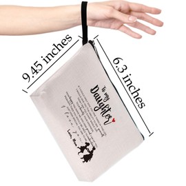 Sweet 16 Gifts for Girls, Daughter Gifts from Mom, Christmas Daughter Birthday Gifts, Daughter in Law Gifts, Graduation Gifts for Her, Sentimental Gifts for Daughter, Makeup Bag, Pencil Case