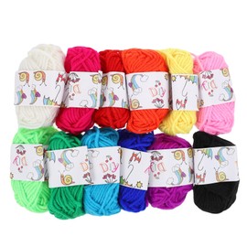Operitacx Crochet Yarn Skeins 12 Colors for Knitting Crafting Hats Scarves Coasters