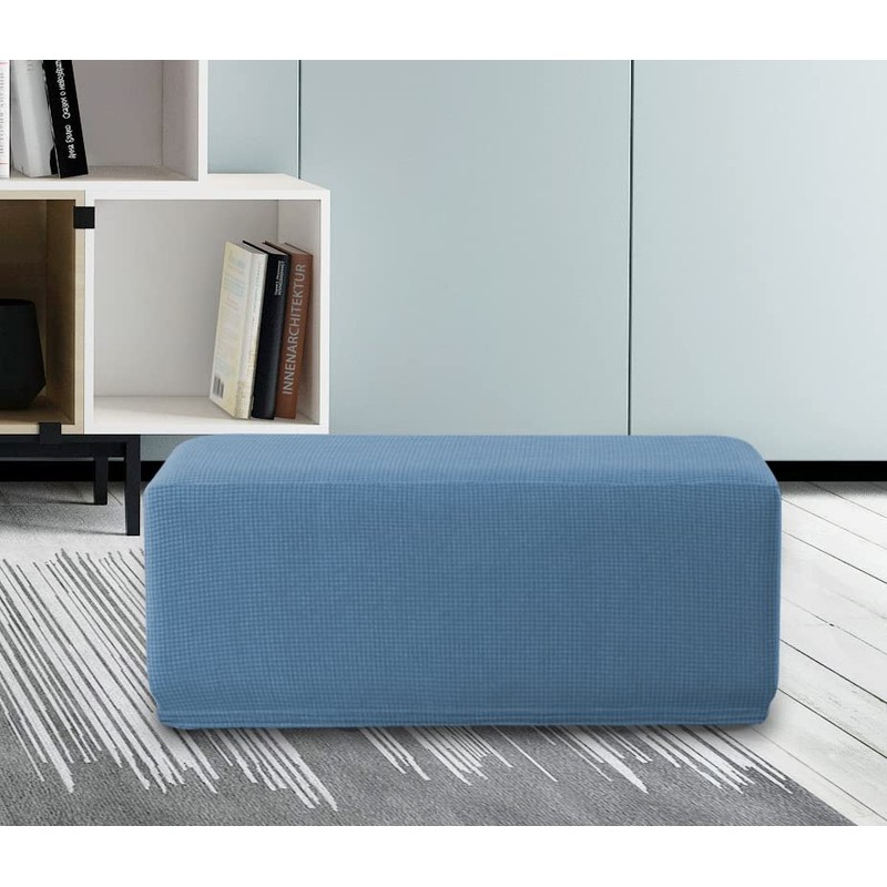 EBETA E Stool Cover Jacquard Cover Ottoman Footstool Cover (Denim
