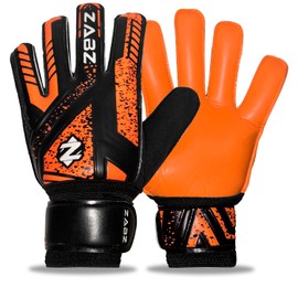 ZABZ Goalkeeper Gloves Non-slip Latex Material Soccer Goalie Football Goalkeeping Gloves Wrist Protection For Kids Youth and Adult (Orange, Size 8 - Suitable for M-L Adults)