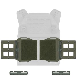 Tactical Cummerbund Extension Wing Side Molle Expander Organizer Wing with Hook and Loop Panel for Tactical Vest (Green)