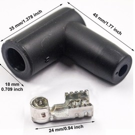 Paifeancodill HEI Style Spark Plug Boot Terminal Kit, 8 Set Spark Plug Coil Boot, Distributor Ignition Boot 90 Degree Connector Spark Plug Ignition Wire High Performance 90 Degree Spark Plug Boot Kit